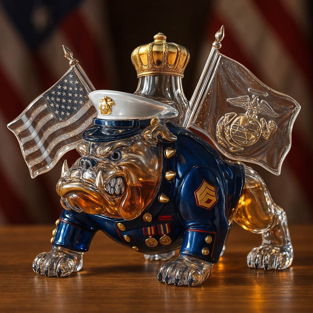 USMC Devil Dog 250th Anniversary Whiskey Bottle