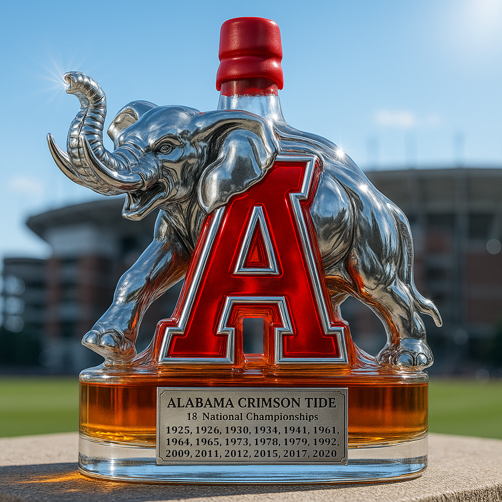 University of Alabama Crimson Tide Whiskey Bottle