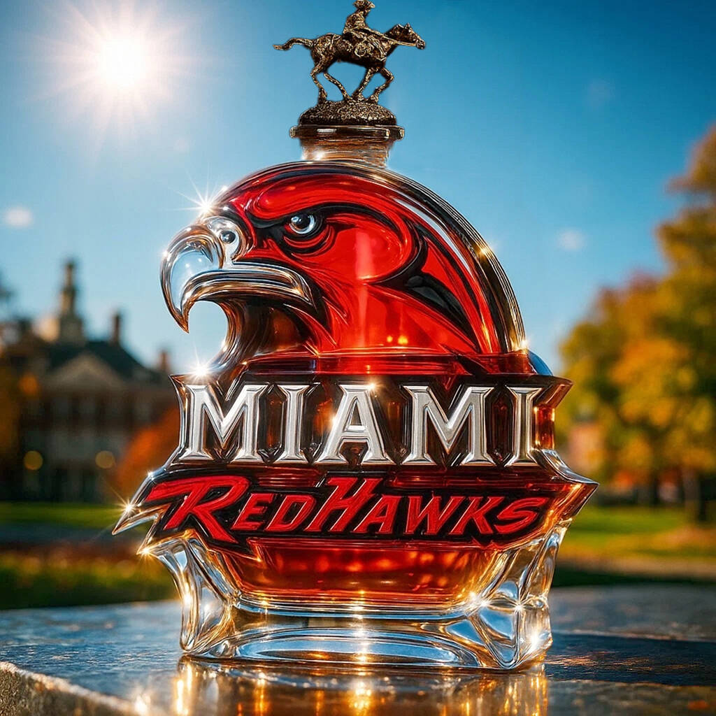 Miami University RedHawks Whisky Bottle