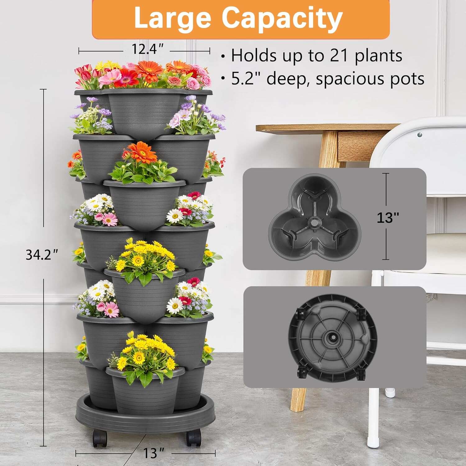 VECELO 7 Tier Vertical Garden Planter