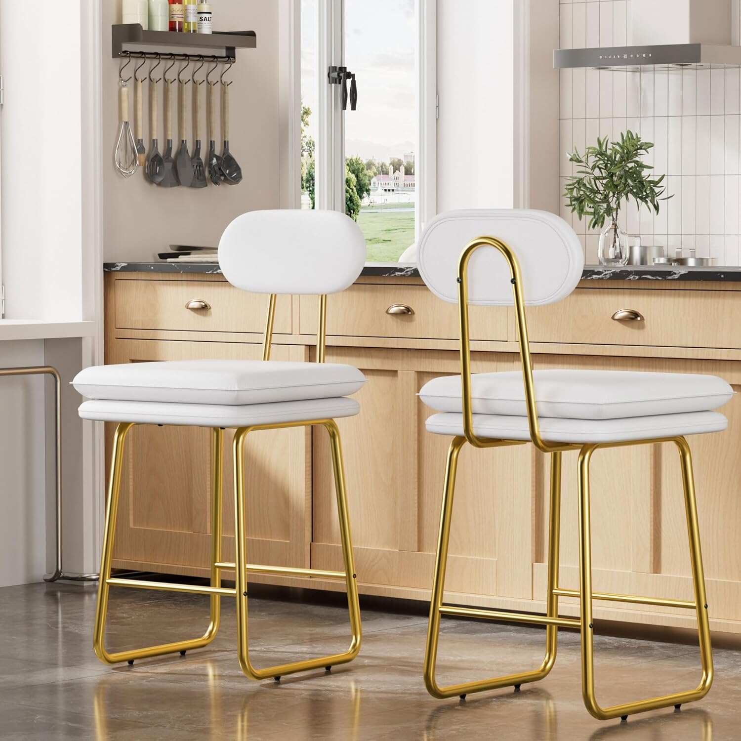 VECELO Bar Stools Set of 2