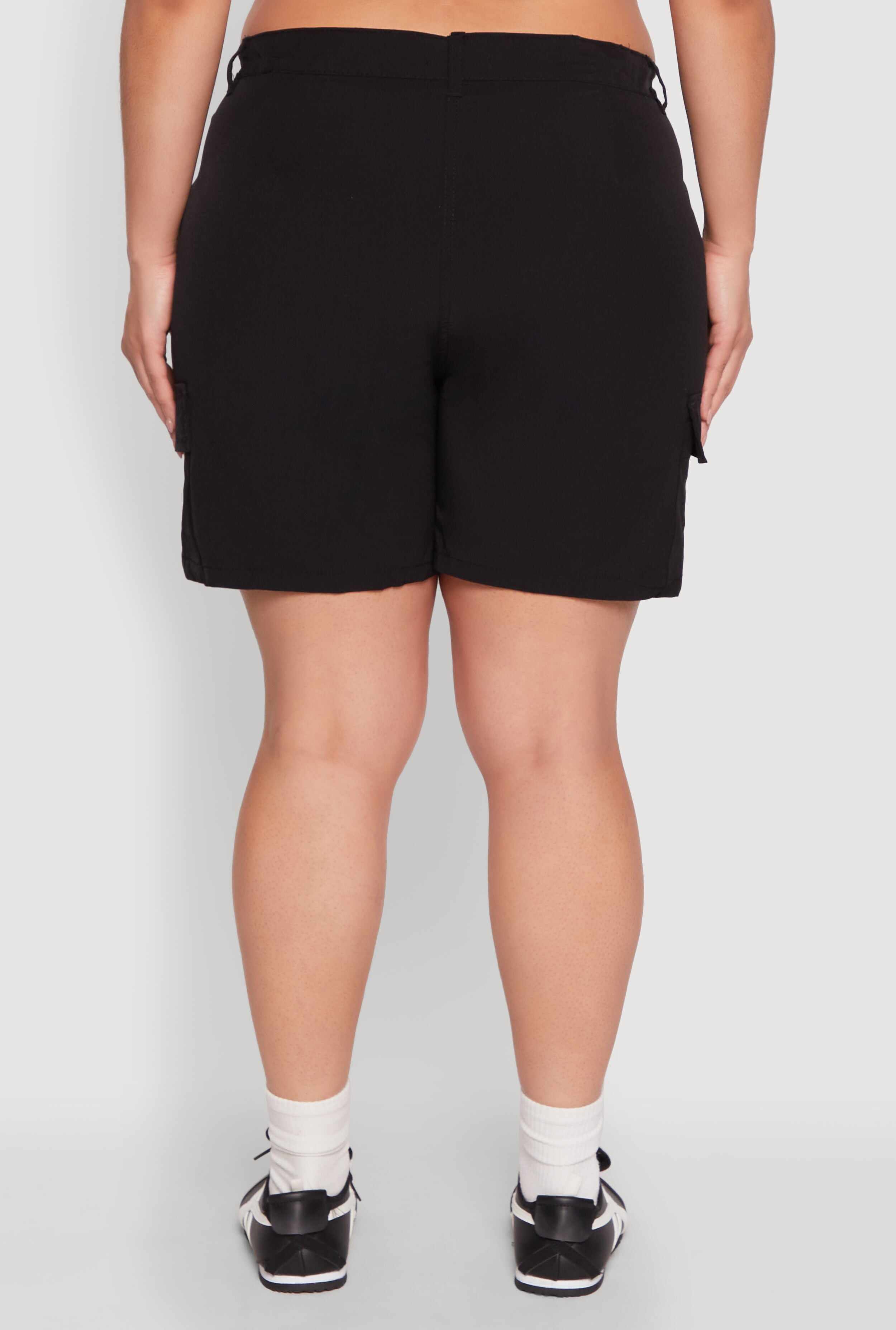 Plus Size High Waisted Cargo Shorts