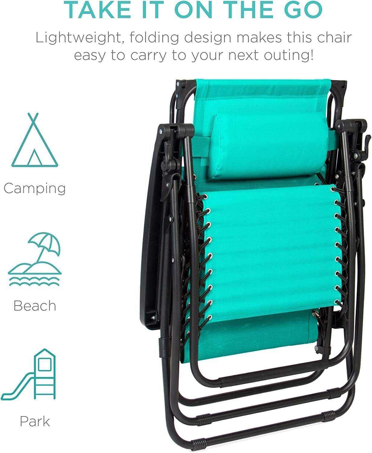 Folding Zero Gravity Recliner Patio Lounge Chair w/Adjustable Canopy Shade, Headrest, Side Accessory Tray, Textilene Mesh - Beige