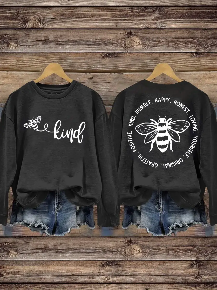 Be Kind Mental Health Awareness Art Pattern Print Casual Sweatshirt