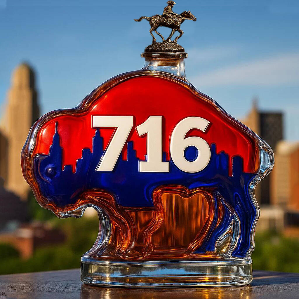 Buffalo 716 City Outline Whiskey Bottle