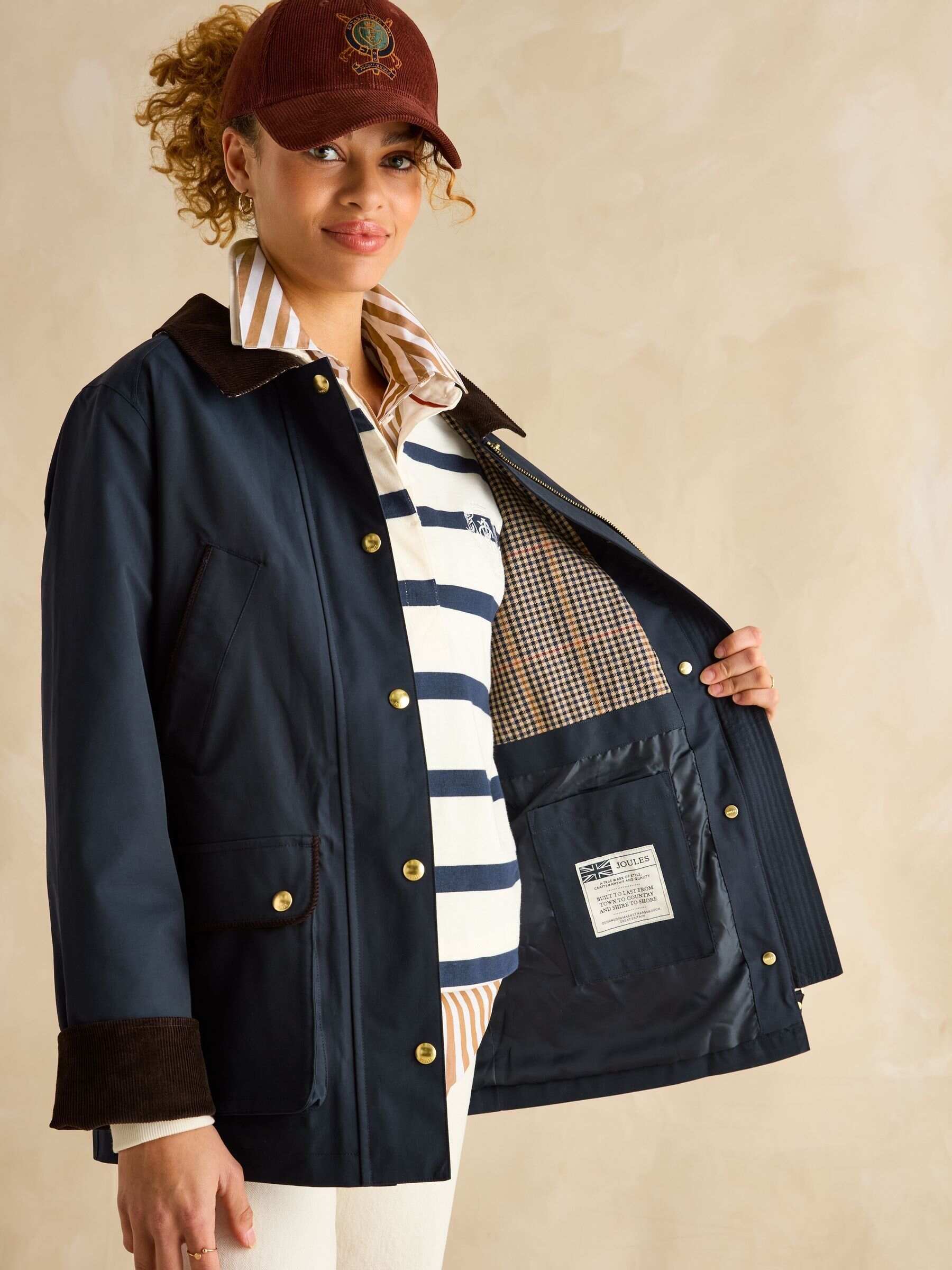 Katherine Navy Blue Waterproof Heritage Coat