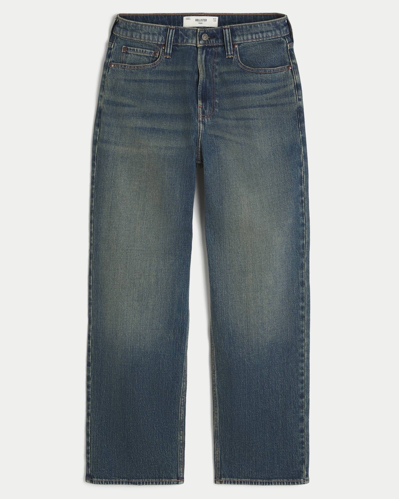 Railroad Stripe Baggy Painter Jeans