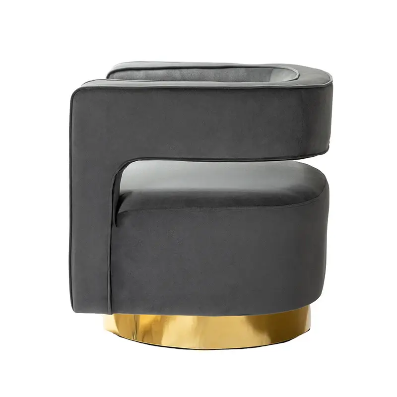 Agata Velvet Swivel Barrel Armchair