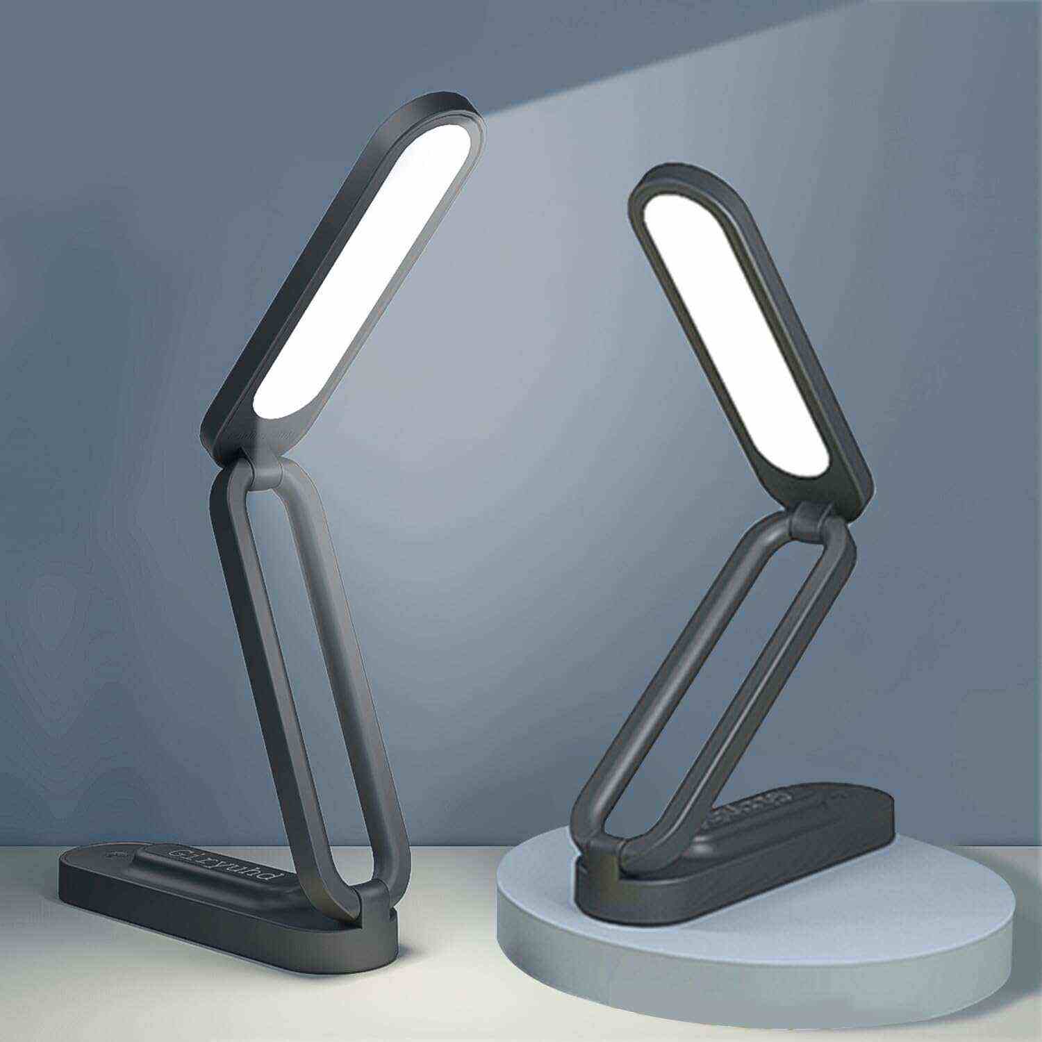 LED Desk Lamp for Office Home & Battery Operated Lamp Rechargeable Lamp Foldable & Portable Light, LED Desk Light Strip, 3 Brightness Dimmable Small Desk Lamp Wireless Reading Lamp