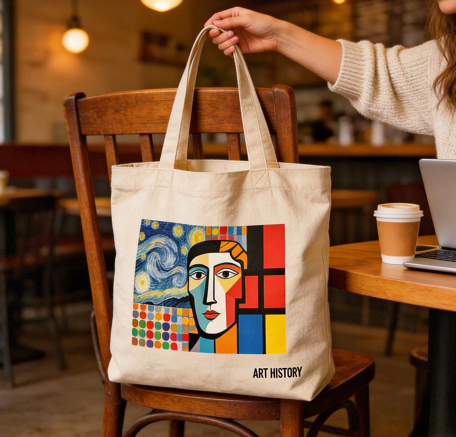 ✨ Art History Mashup Canvas Tote Bag – Wear Masterpieces Every Day