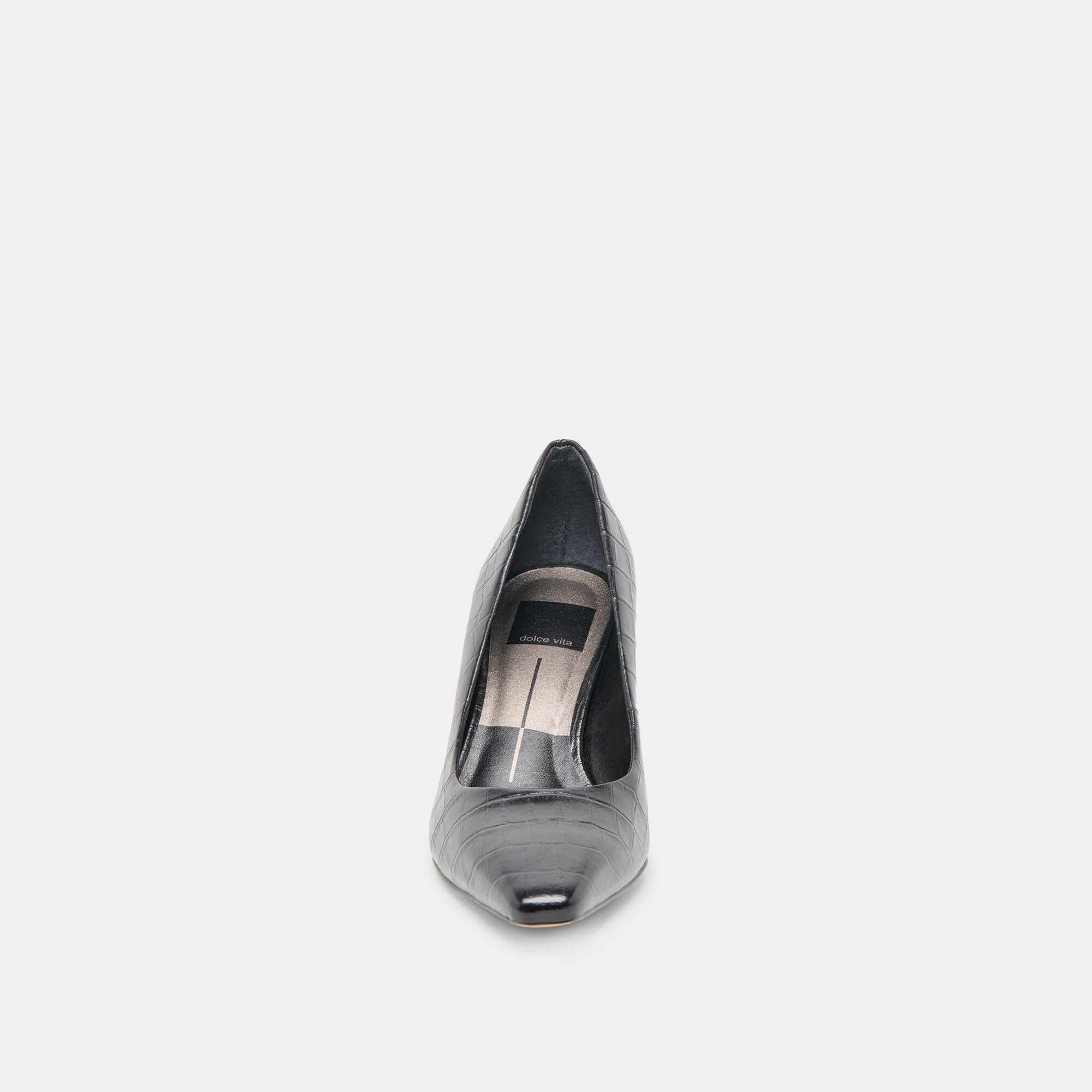 BRIONA HEELS NOIR CROCO EMBOSSED LEATHER