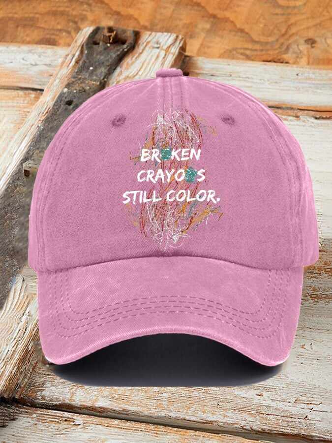 Casual Broken Crayons Still Color Print Baseball Cap