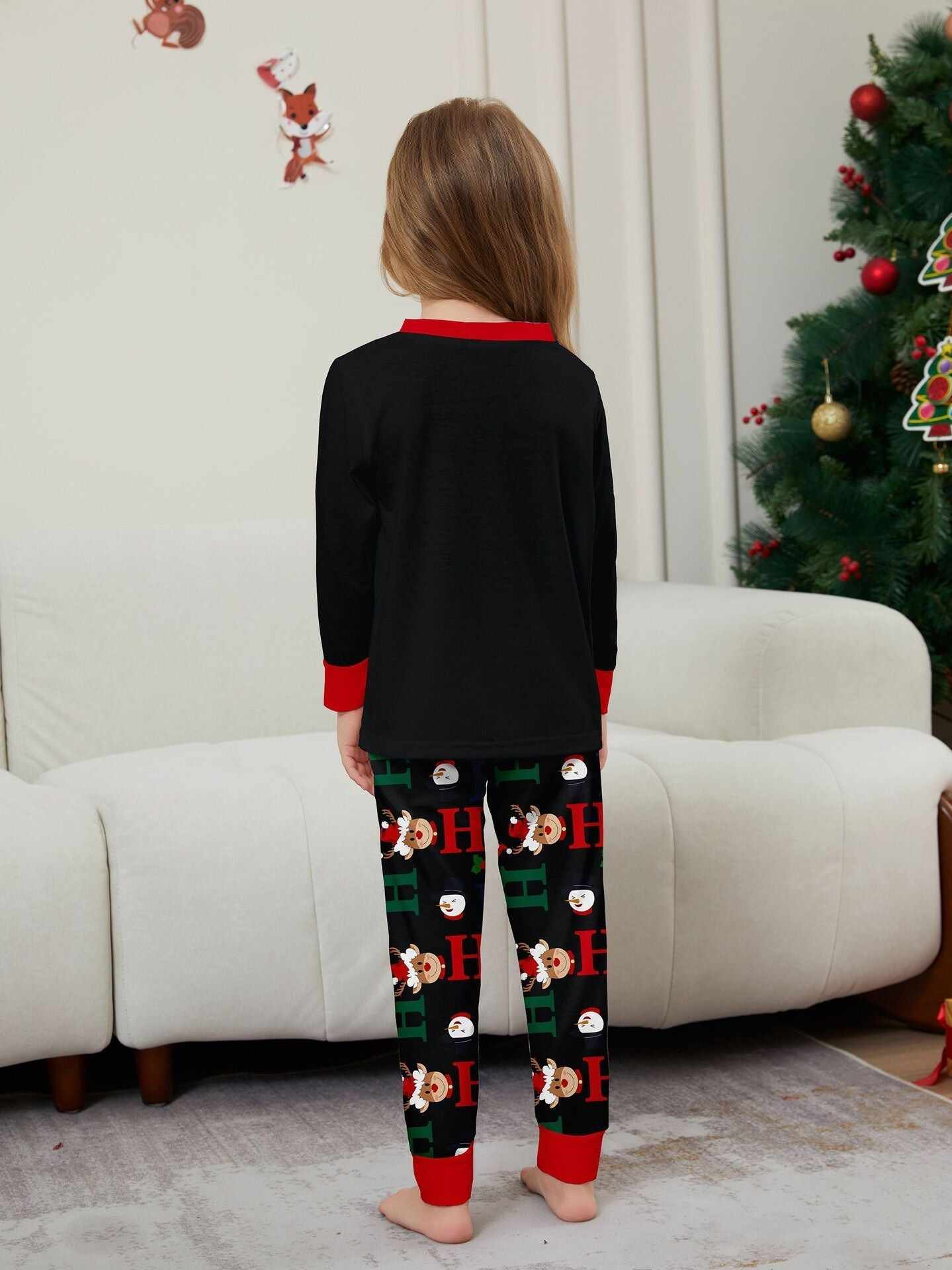 Christmas Deer & Santa Family Matching Pajama Set