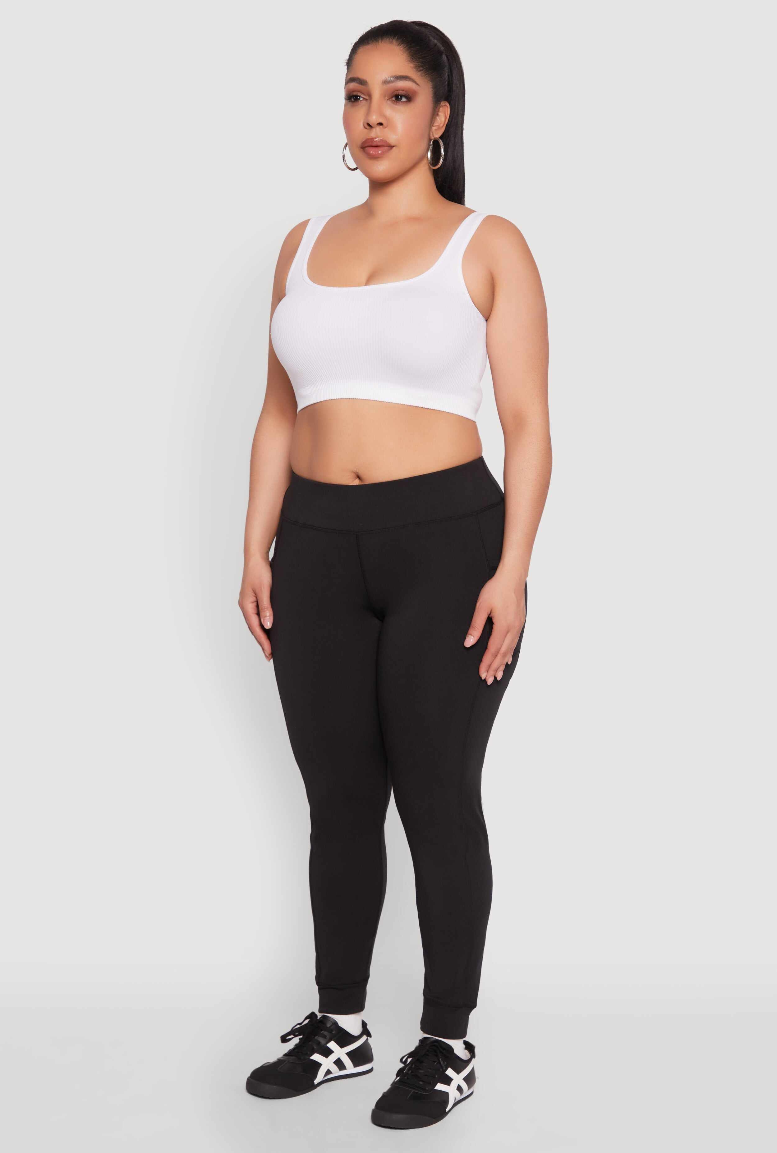Plus Size High Waisted Cell Phone Pocket Leggings