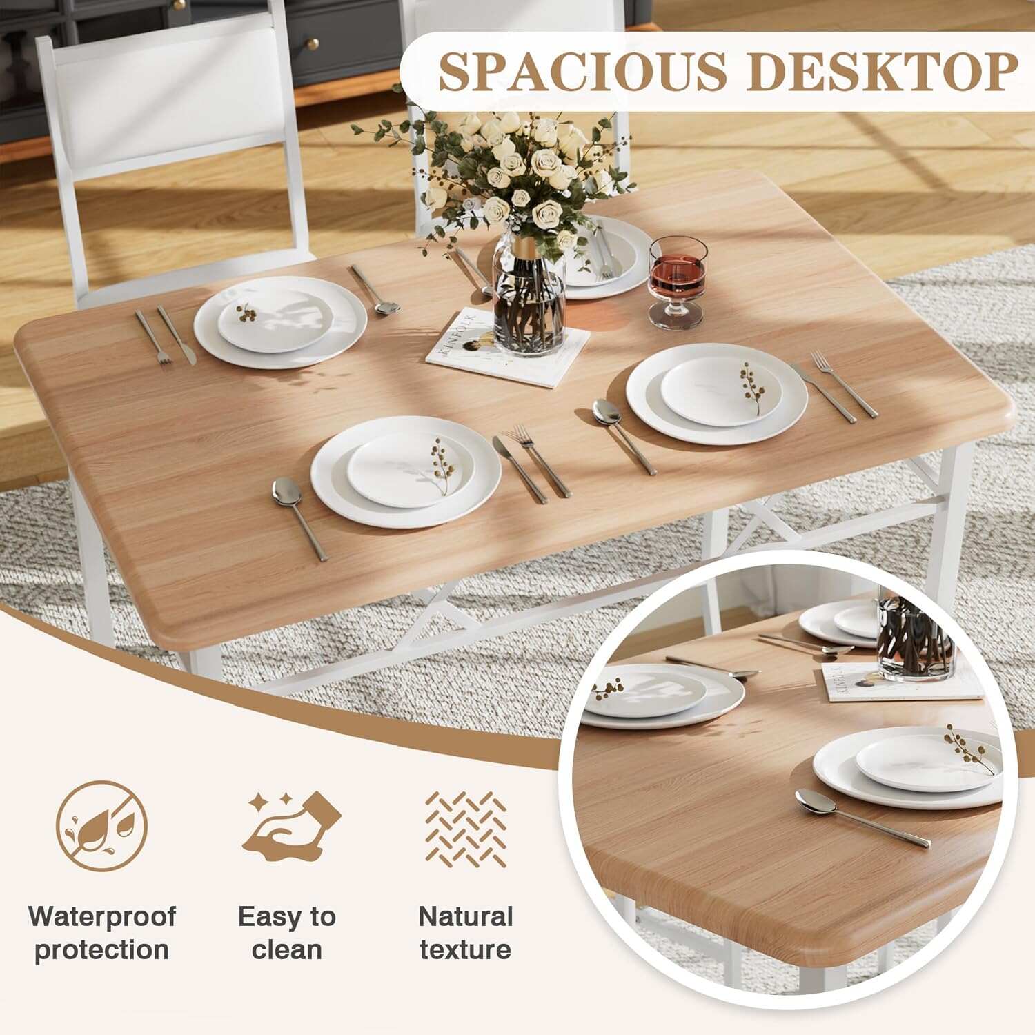 Dining Table Set for 4 with Chairs