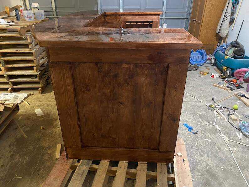 U shape solid wood bar indoor Bar