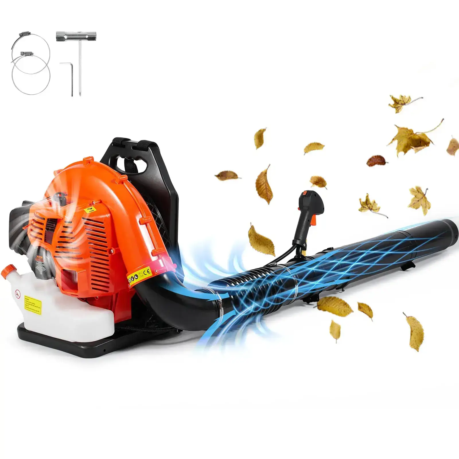 Backpack Gas Leaf Blower 79cc 2-Cycle Gas Powered with 3L Fuel Tank,  184MPH Speed for Lawn Care, Leaf Cleaning, and Snow Removal