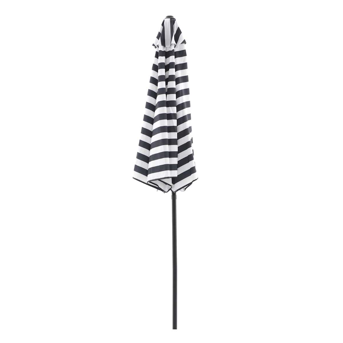 Black Awning Stripe Crank & Tilt Round Patio Umbrella, 9'