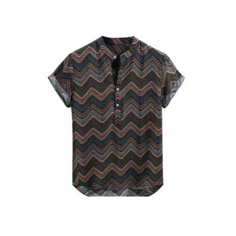 Men's Summer Loose V-neck Short-sleeved Shirt