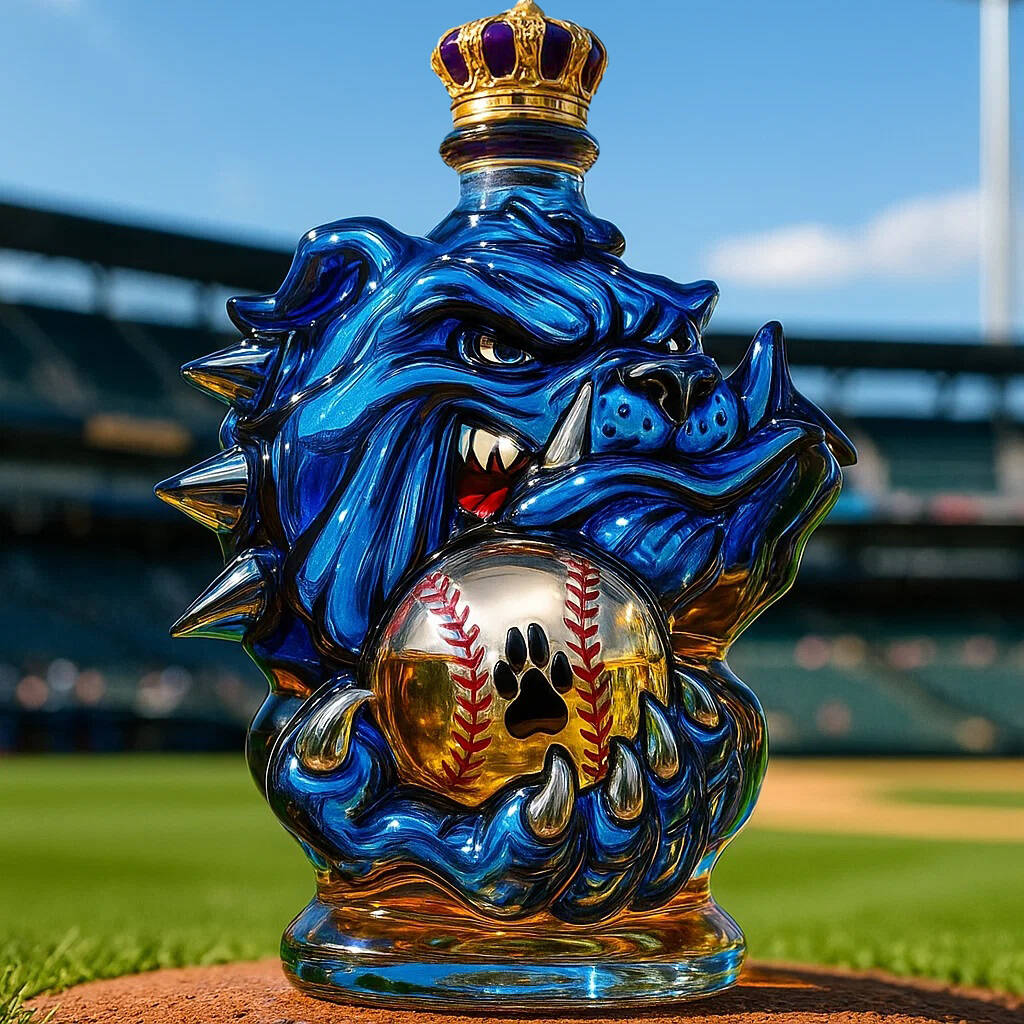 Baseball Bulldog Whisky Bottle