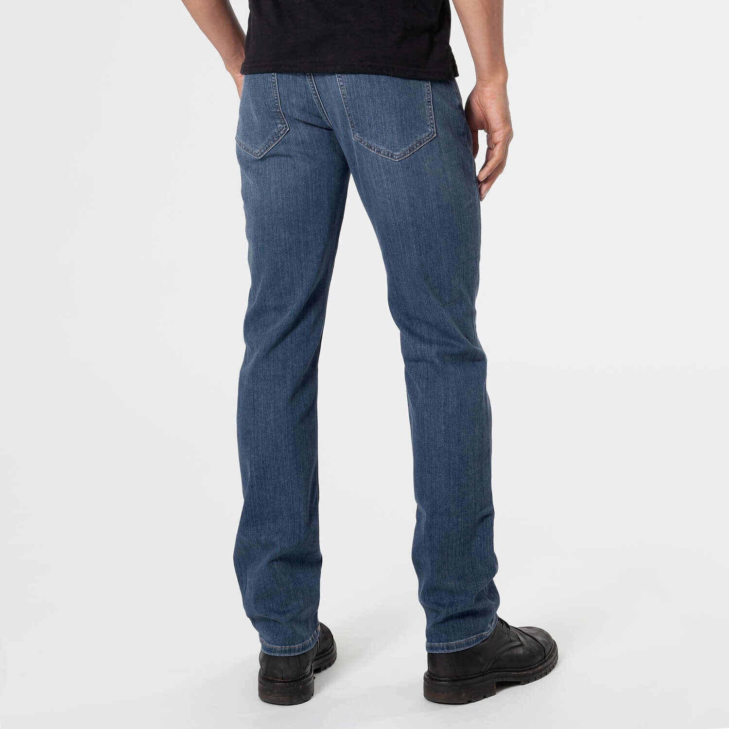 Medium Indigo Wash Straight Comfort Stretch Jeans