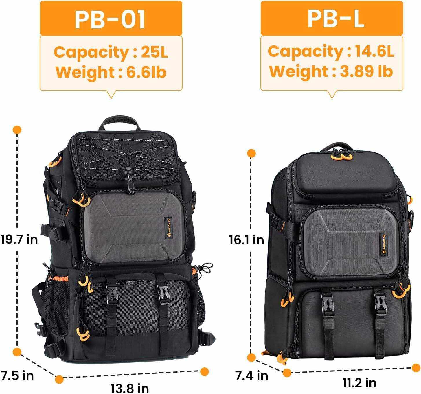 TARION Pro 2 Bags in 1 Camera Backpack Large with 15.6