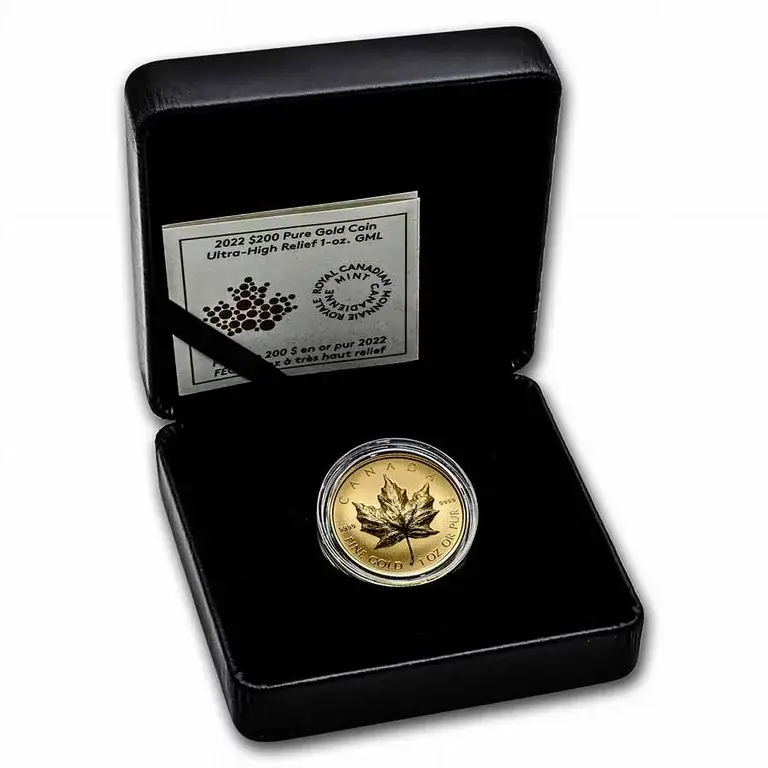 2022 Canada 1 oz. Pure Gold Coin – Ultra-High Relief Gold Maple Leaf