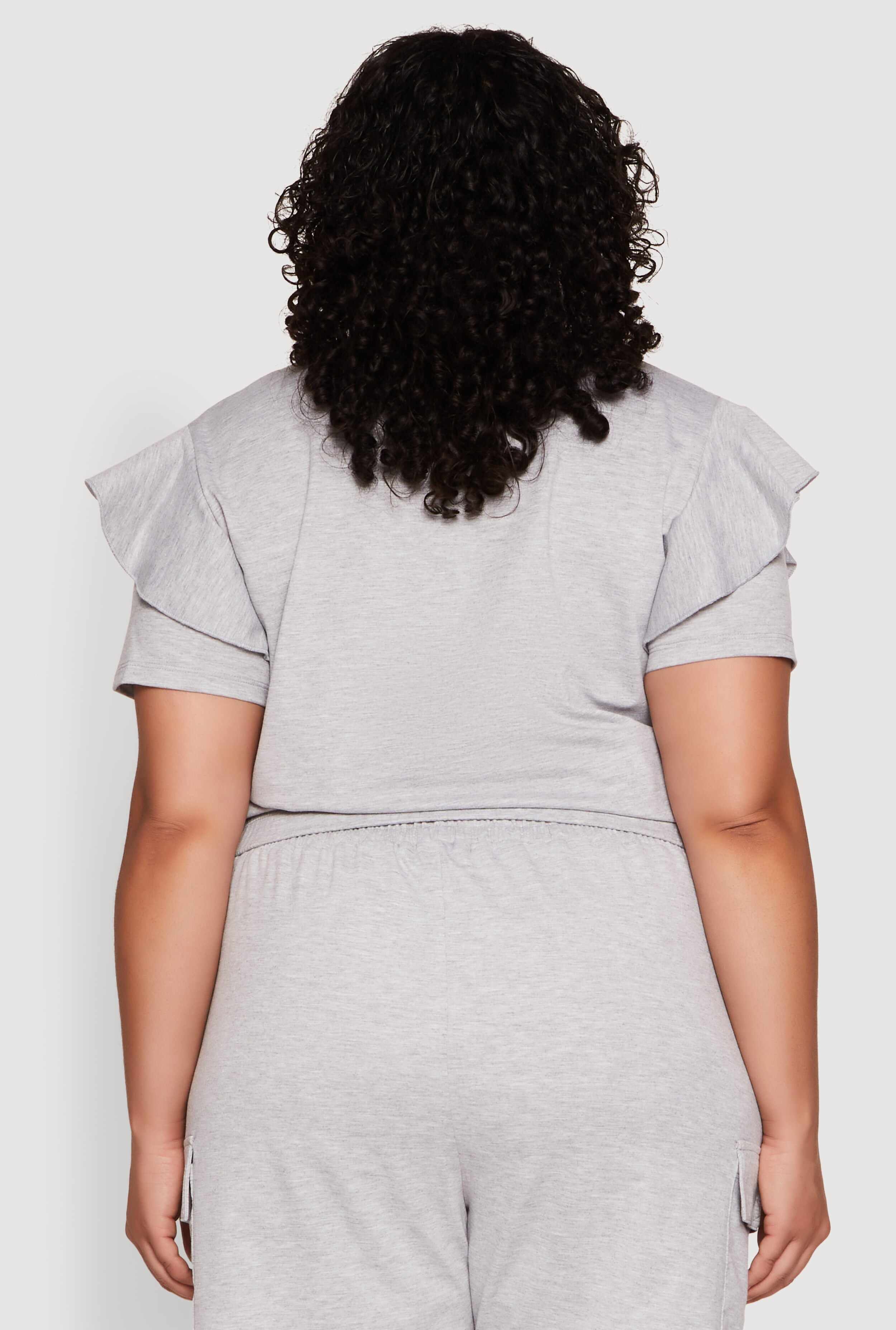 Plus Size Tiered Ruffle Sleeve Faith Hope Love Top