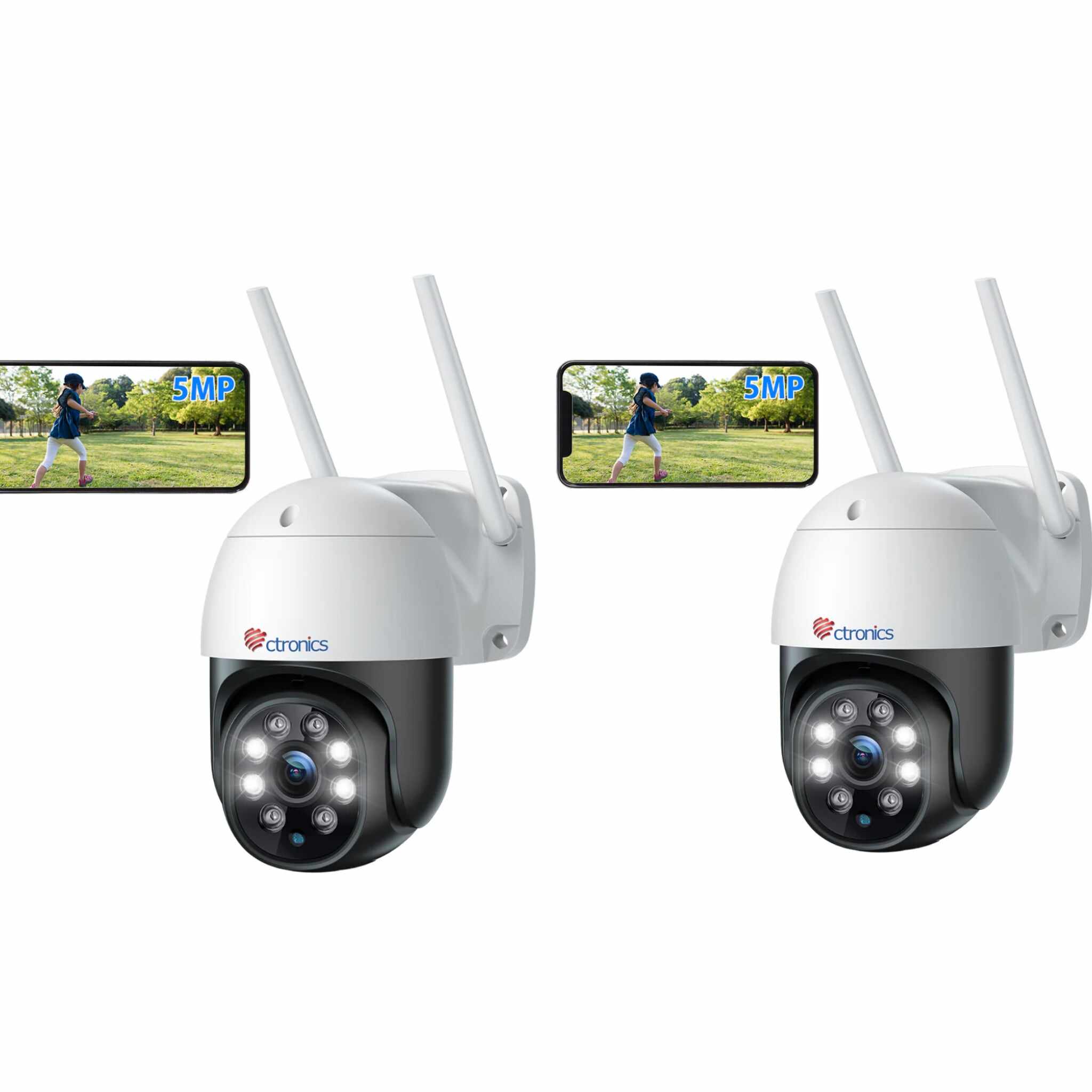 【2nd item $29.99】Ctronics 5MP Security Camera With 2.4G/5GHz Dual Band WiFi and 24/7 monitoring