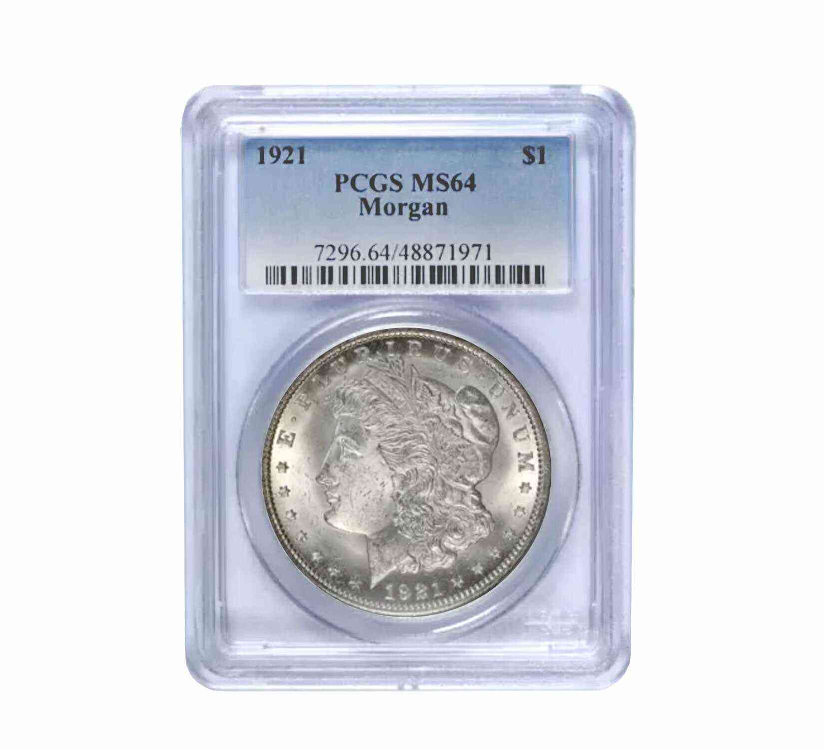 1921 Morgan Commemorative Silver Dollar PCGS MS64