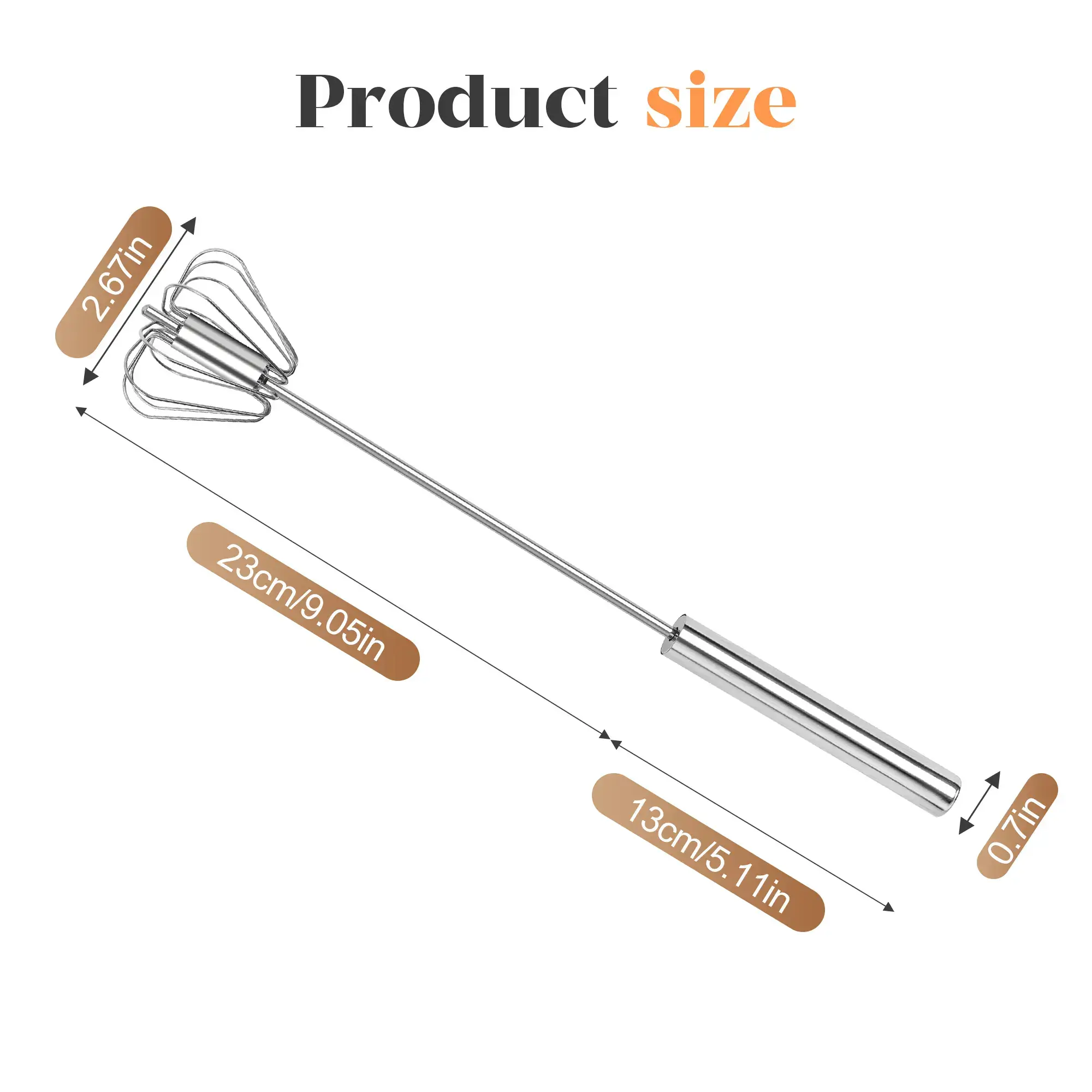 Stainless Steel Hand-Push Rotary Whisk - Versatile Kitchen Tool