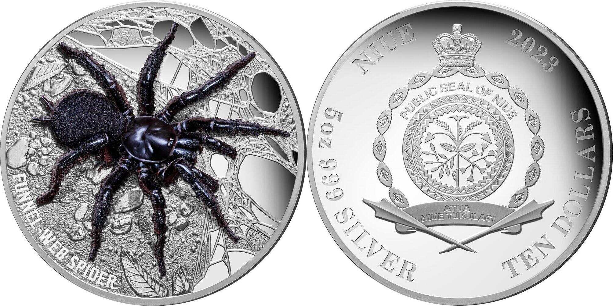 Australia's Funnel-Web Spider 2023 $10 Ultra High Relief 5oz Silver Proof Coin