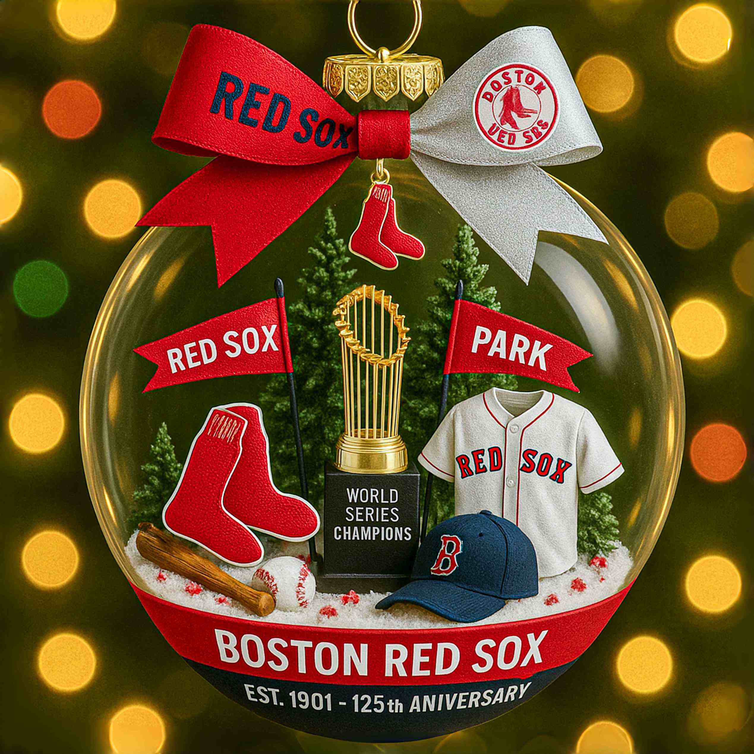 Boston Red Sox 125th Anniversary Christmas Ornament