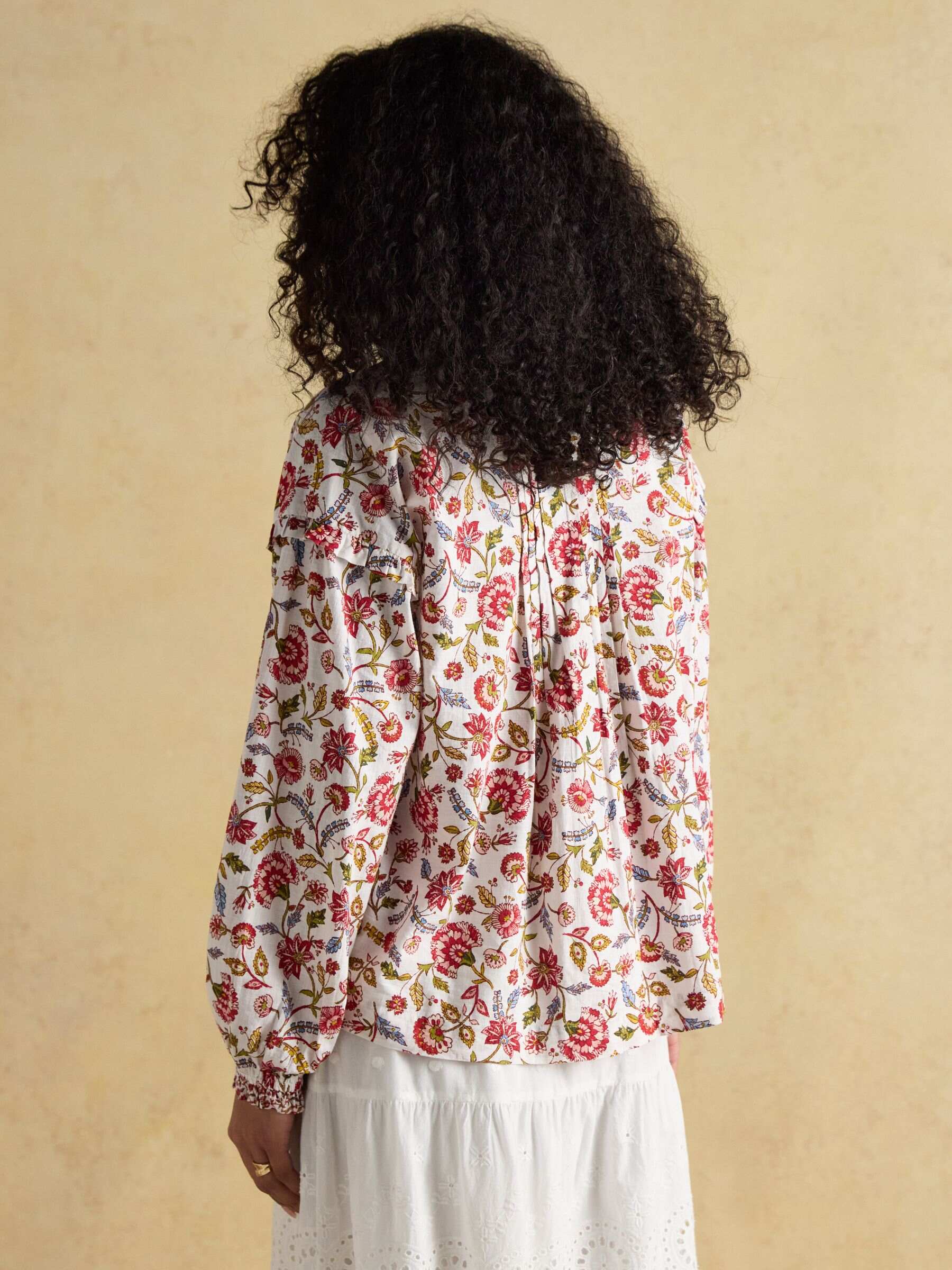 Eloise Provence Floral Button Down Cotton Blouse