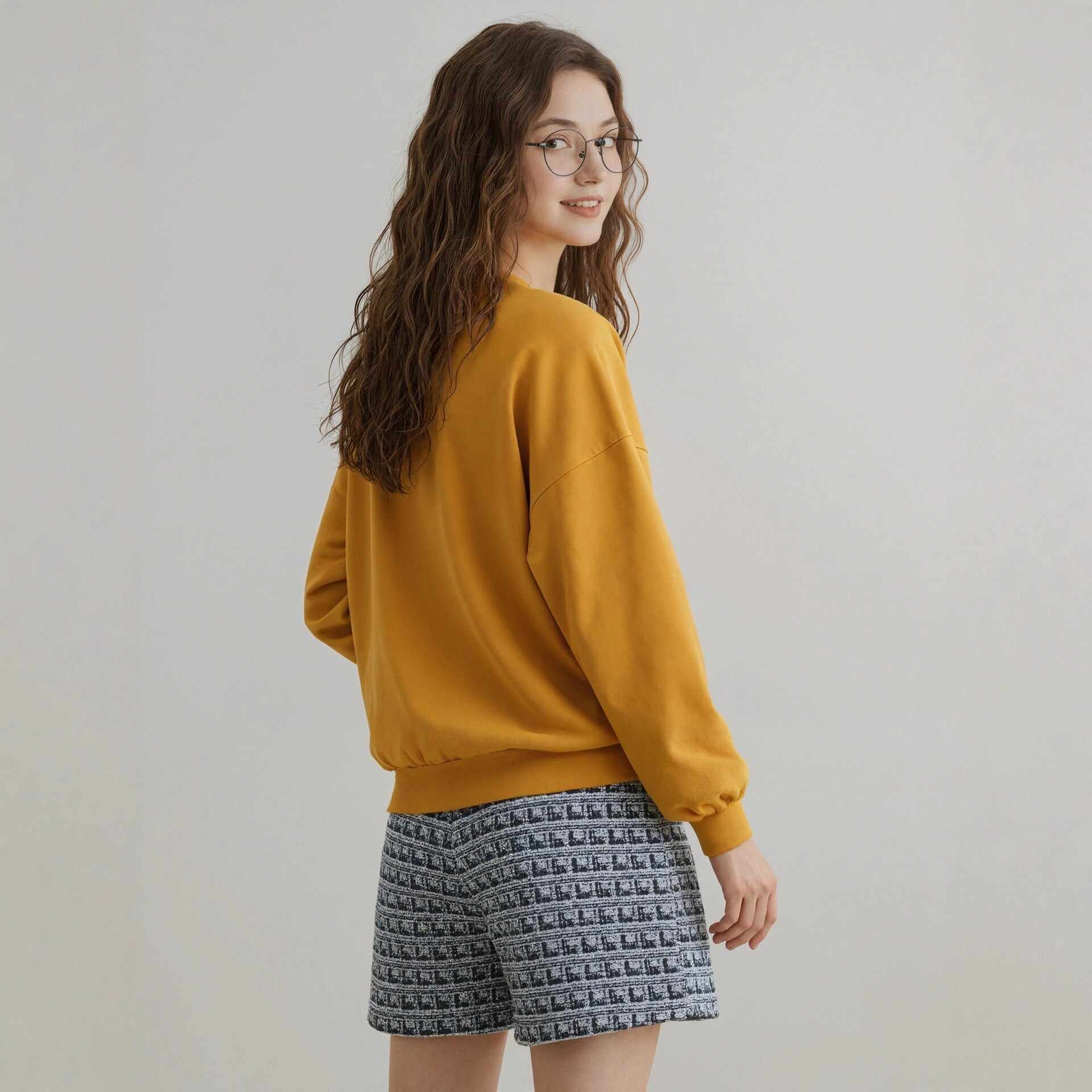 Fashionable Plaid Knitted Shorts For Women