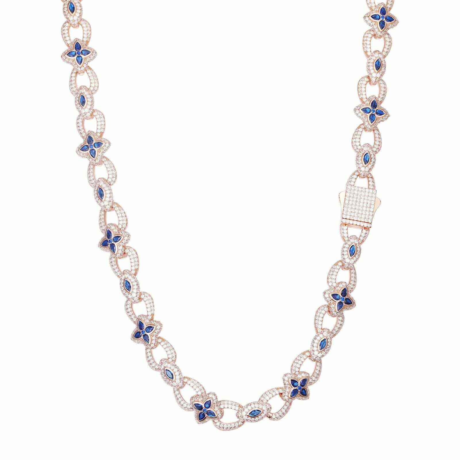TestTest 10mm S925 Moissanite Evil Eye Four Leaf Clover Link Chain
