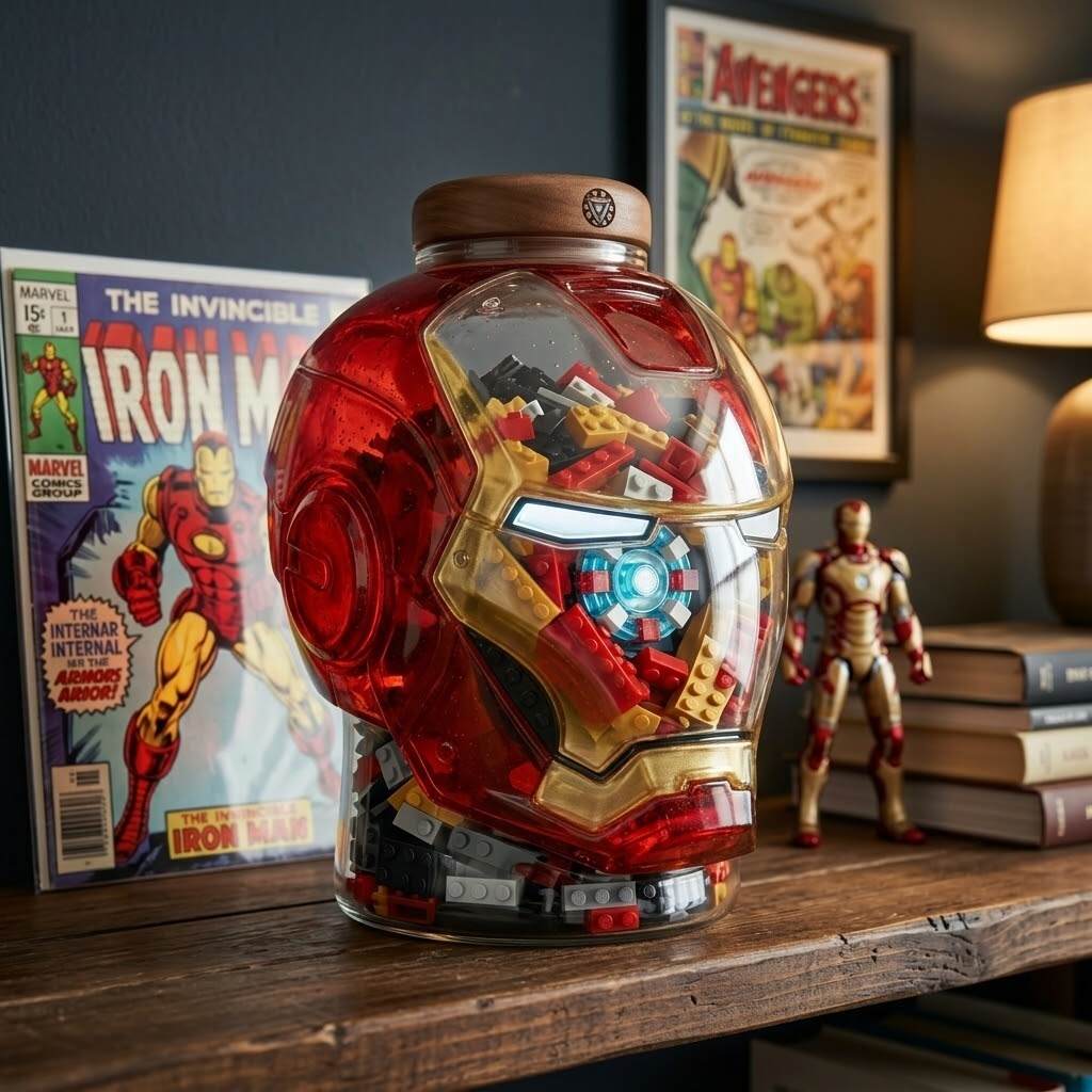 IRON MAN  Limited Collector’s Glass Building Storage jar