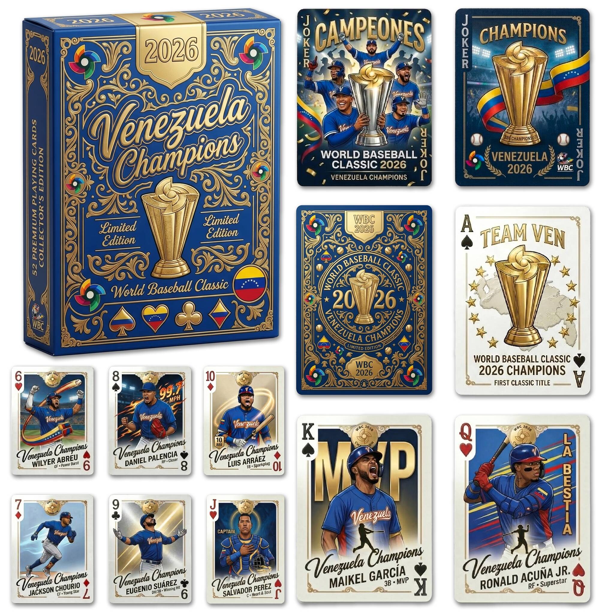 WBC 2026 Venezuela Champions playing cards