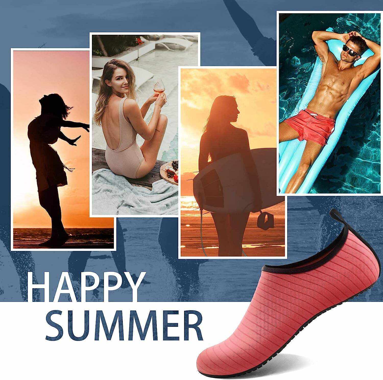 Water Shoes for Women Men Quick-Dry Aqua Socks Swim Beach Barefoot Yoga Exercise Wear Sport Accessories Pool Camping Must Haves Adult Youth Size