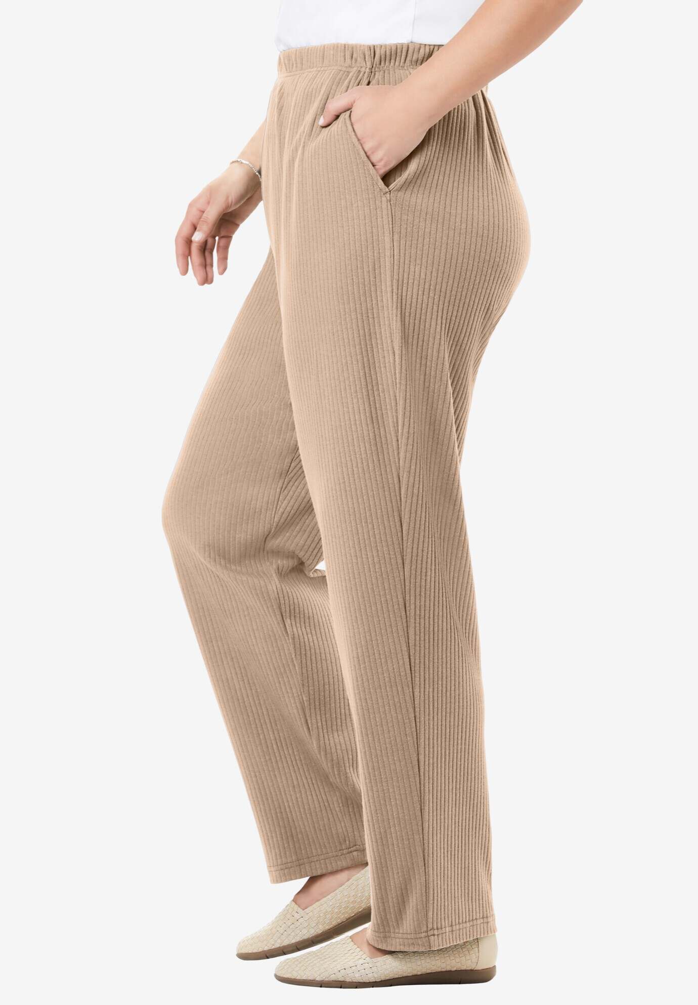 7-Day Knit Ribbed Straight Leg Pant