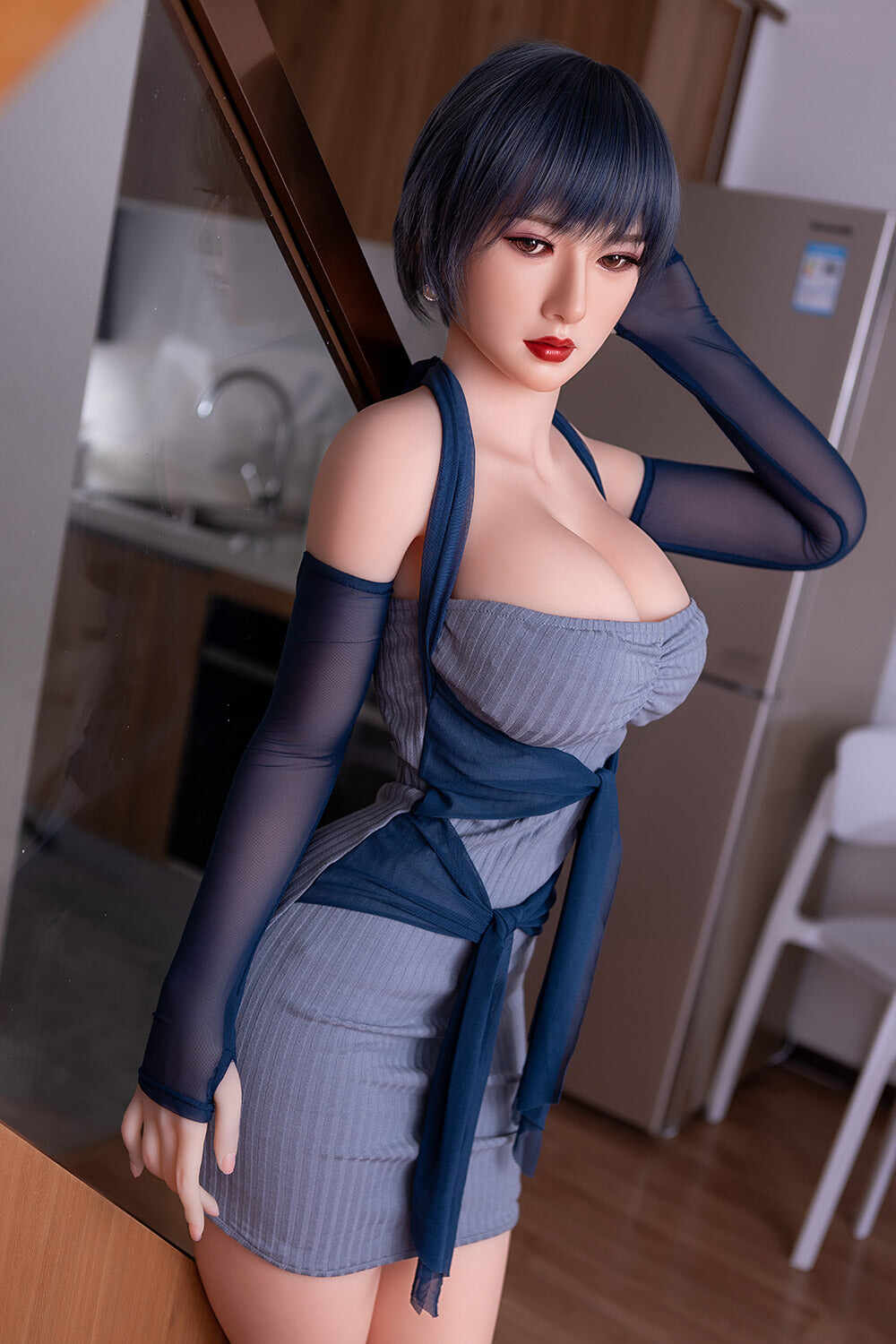 Amelia 5ft25 / 160cm #54 Head TPE Real-Life Short Hair Big Breast Full Size Sex Doll