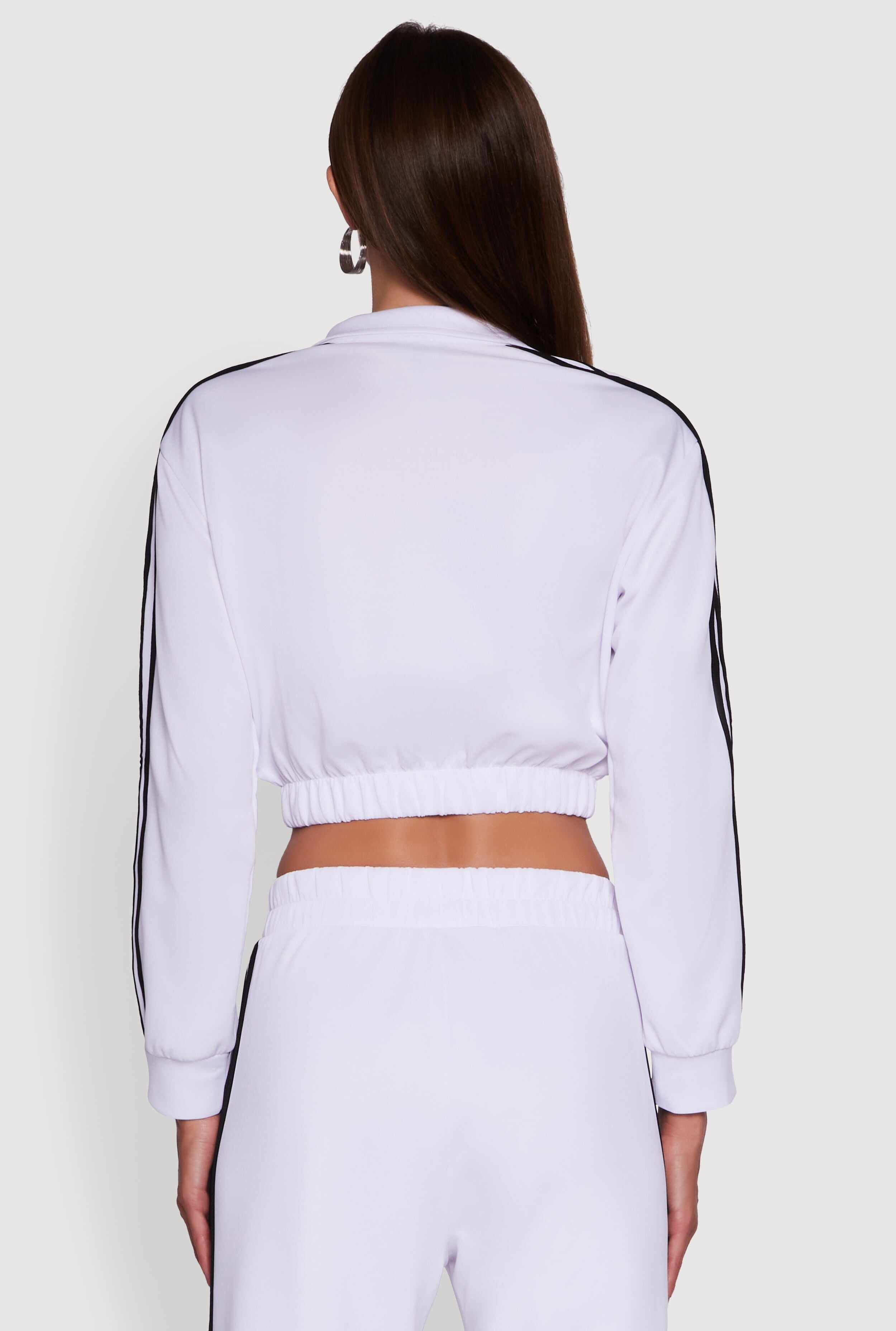 Collared Contrast Trim Zip Front Track Jacket