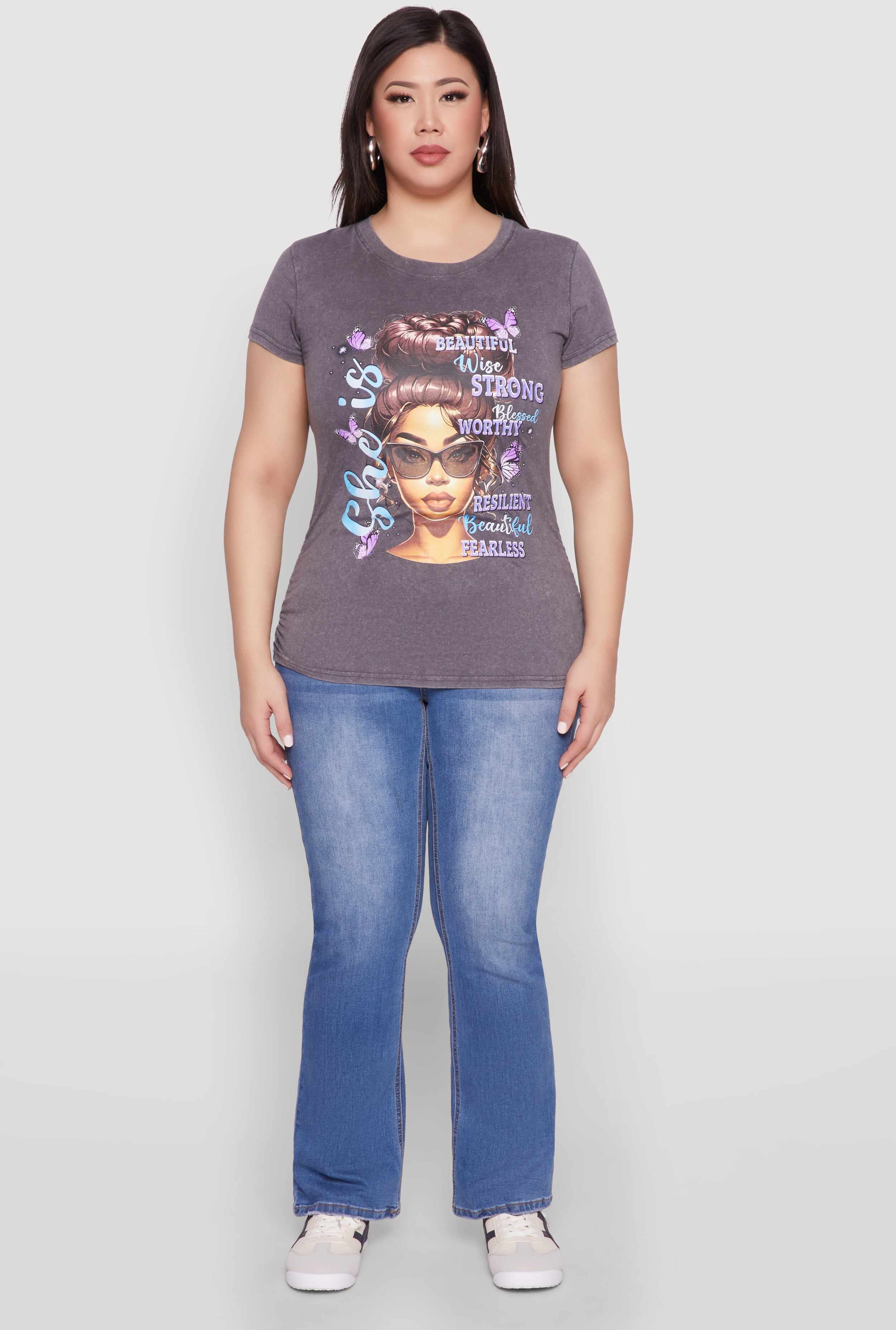 Plus Size Mineral Wash She Is Graphic Tee