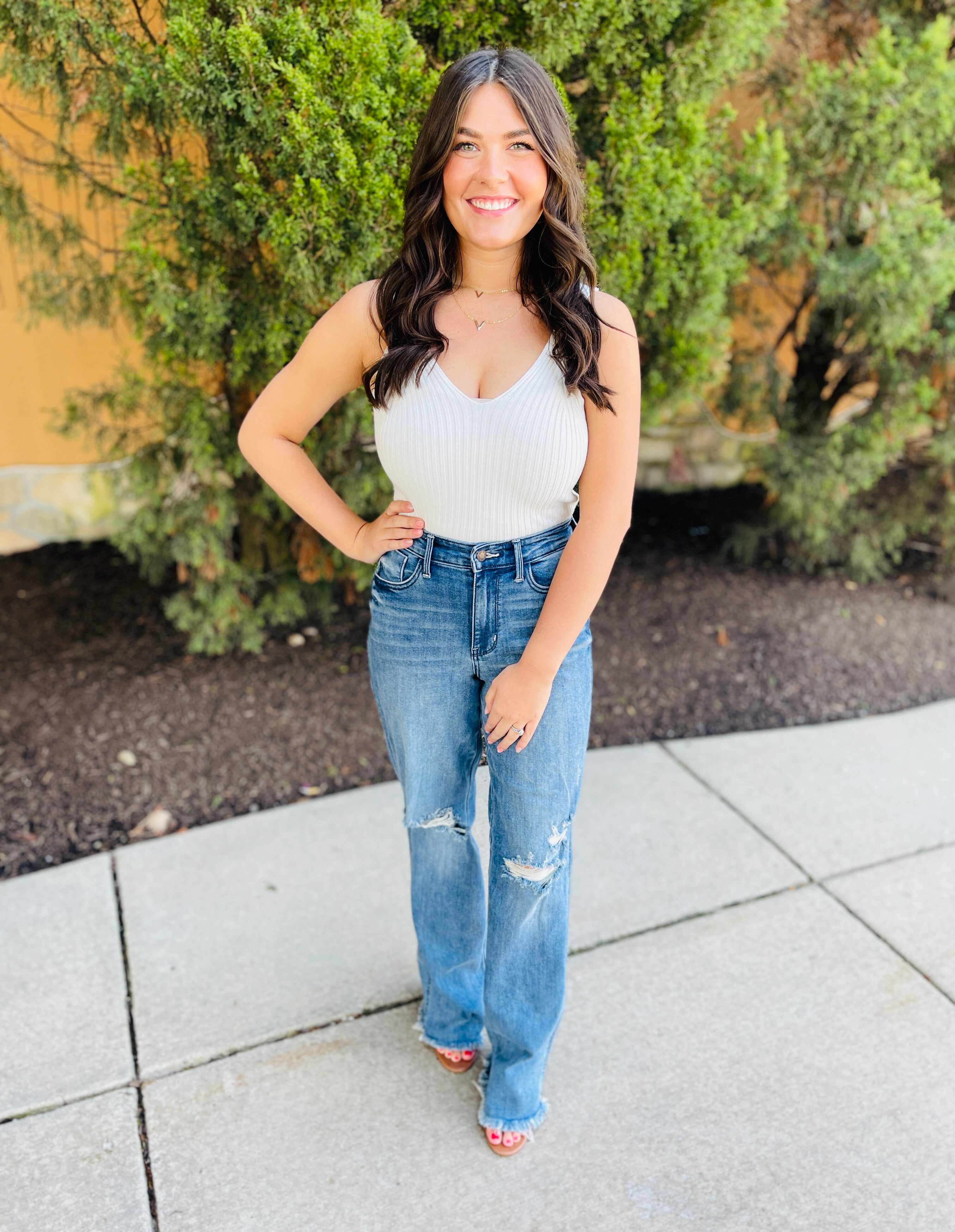 REG/CURVY Straight Up Wide Leg Straight Jeans