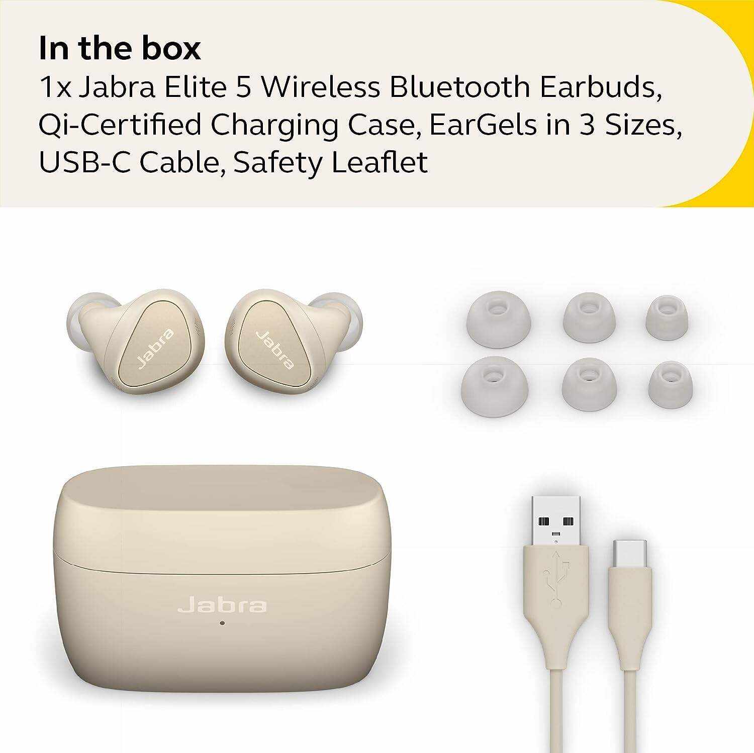 Jabra Elite 10 True Wireless Earbuds – Advanced Active Noise Cancelling Earbuds with Next-Level Dolby Atmos Surround Sound –All-Day Comfort, Multipoint Bluetooth, Wireless Charging – Cream