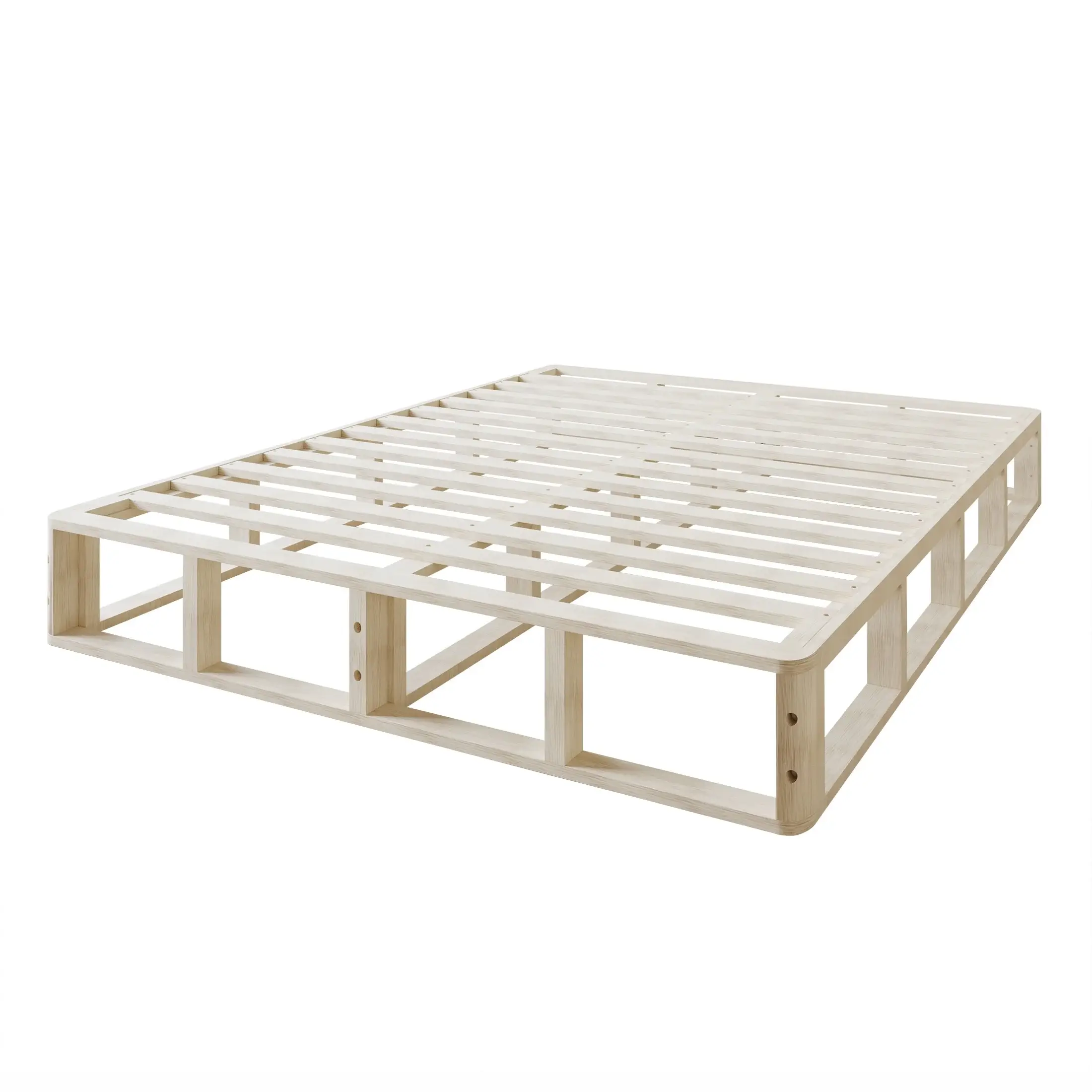 CraftPorch Solid Wood 8-Inch Box Spring Foundation with Wood Slats