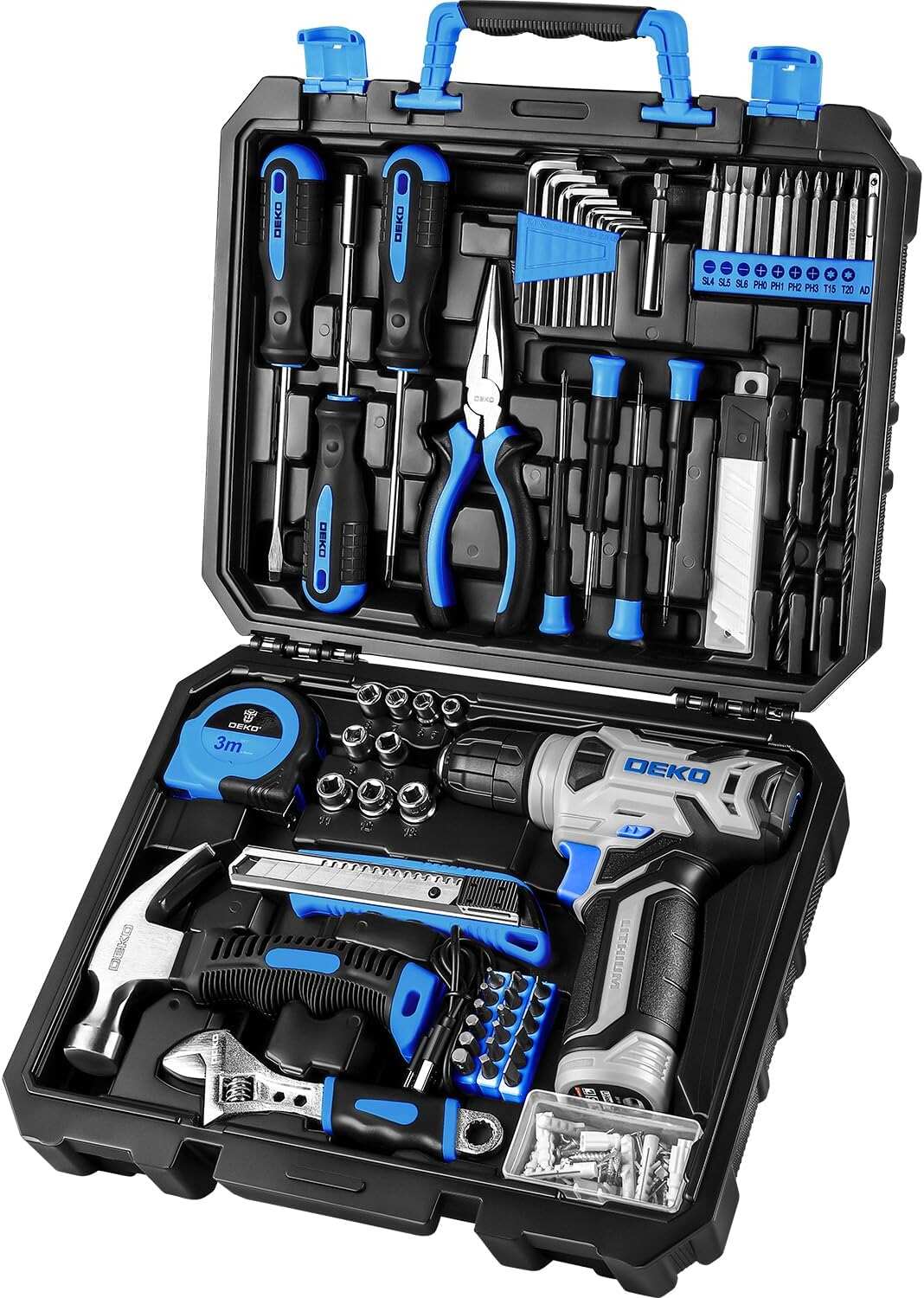 Tool Set：Tool Kit with 8V Cordless Drill,Tool Box with Drill,Hand Drill Set for Men & Women,Home Tool Kits for House Repair,Handyman,DIY 126 Piece