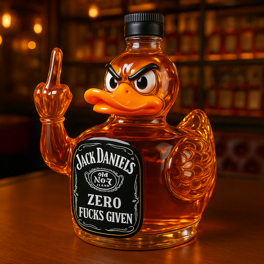 Swear Middle Finger Duck Whiskey Bottle