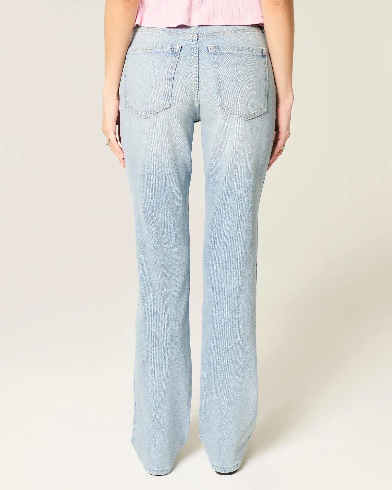 High-Rise Washed Black Straight Jeans