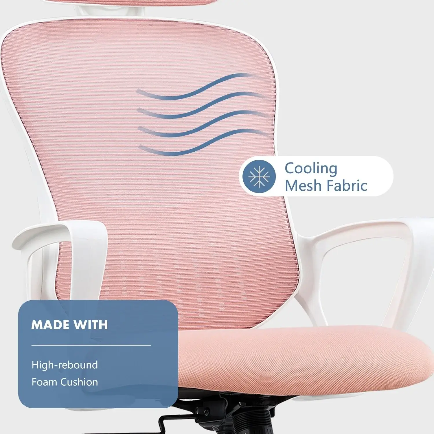 Ergonomic Office Chair, High Back Desk Chair with Headrest, Home Office Swivel Mesh Computer Chair, Executive Office Chair